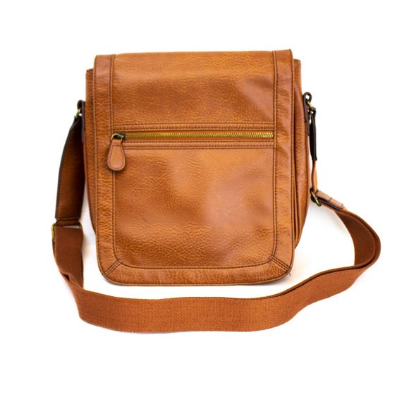 Aldo Brown Leather Small Crossbody w/ Tablet Holde - Picture 2 of 8